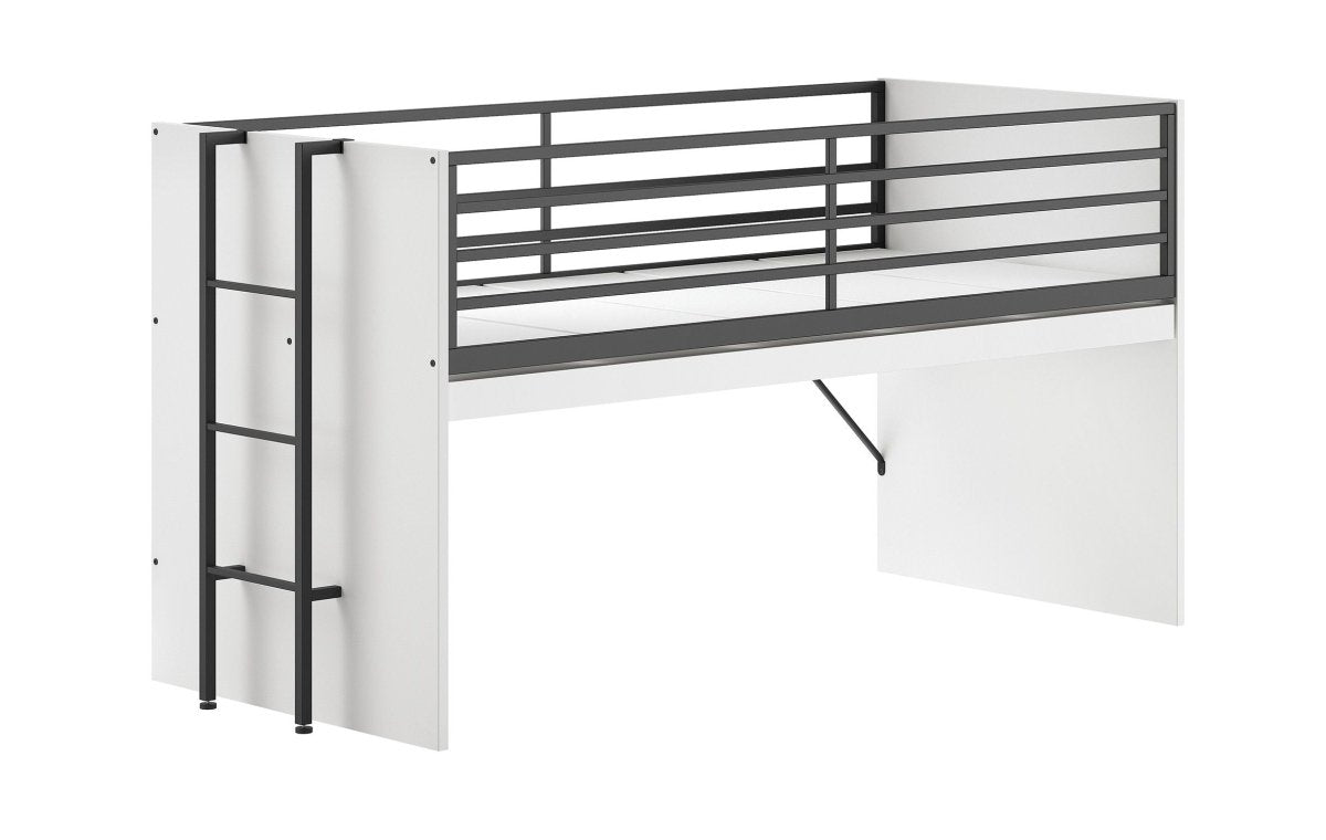 VIPACK - Lit Mi - Hauteur SAM (85) 90 X 200 cm Blanc