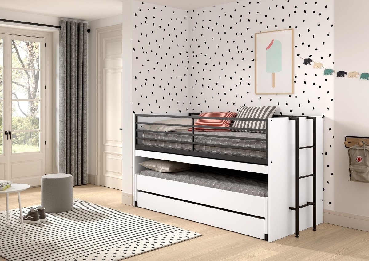 VIPACK - Lit Mi - Hauteur SAM (86) 90 X 200 cm Blanc - Les Petits