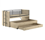 VIPACK - Lit Mi - Hauteur SAM (86) 90 X 200 cm Chêne