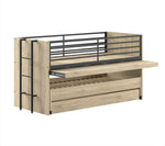 VIPACK - Lit Mi - Hauteur SAM (86) 90 X 200 cm Chêne