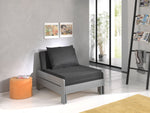 VIPACK - Lit PINO Fauteuil Gris