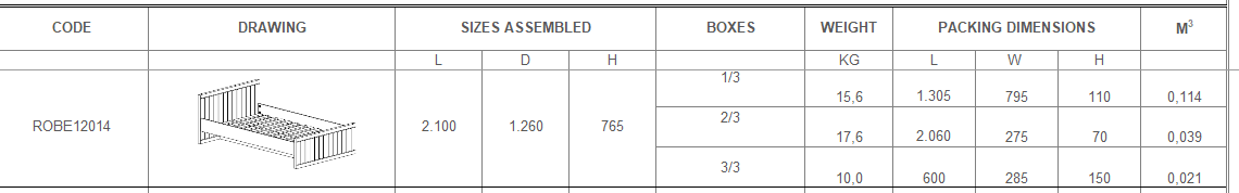 VIPACK - Lit ROBIN 120 X 200 Cm Blanc