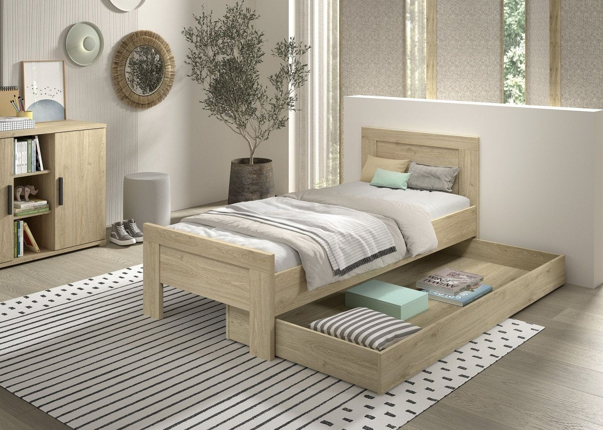 VIPACK - Lit SAM 90 X 200cm Chêne