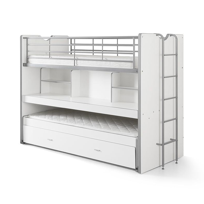 VIPACK - Lit Superposé BONNY 90 X 200 Cm Blanc