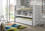 VIPACK - Lit Superposé BONNY 90 X 200 Cm Blanc