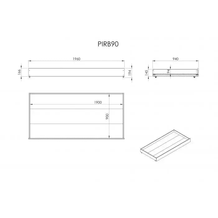 VIPACK - Lit Superposé (H 180cm) PINO 90 x 200 cm Blanc