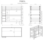 VIPACK - Lit Superposé (H 180cm) PINO 90 X 200 cm Gris