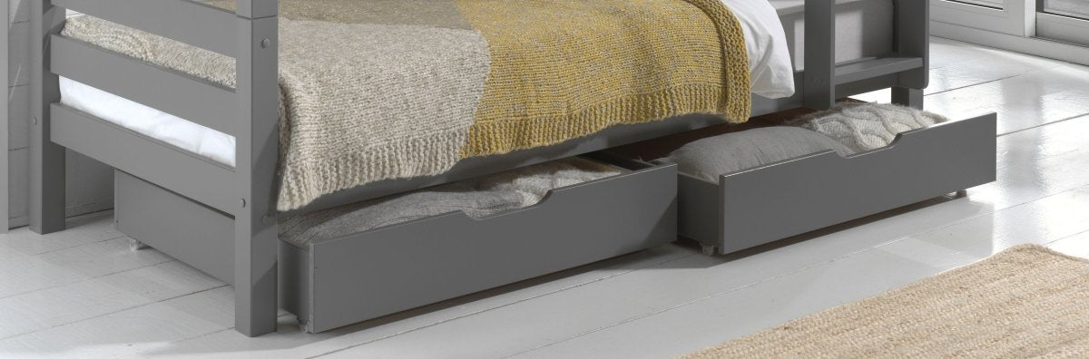 VIPACK - Lit Superposé (H 180cm) PINO 90 X 200 cm Gris