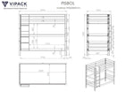 VIPACK - Lit Superposé (H 180cm) PINO 90 X 200 cm Gris