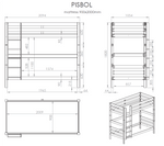 VIPACK - Lit Superposé (H 180cm) PINO 90 x 200 cm Naturel