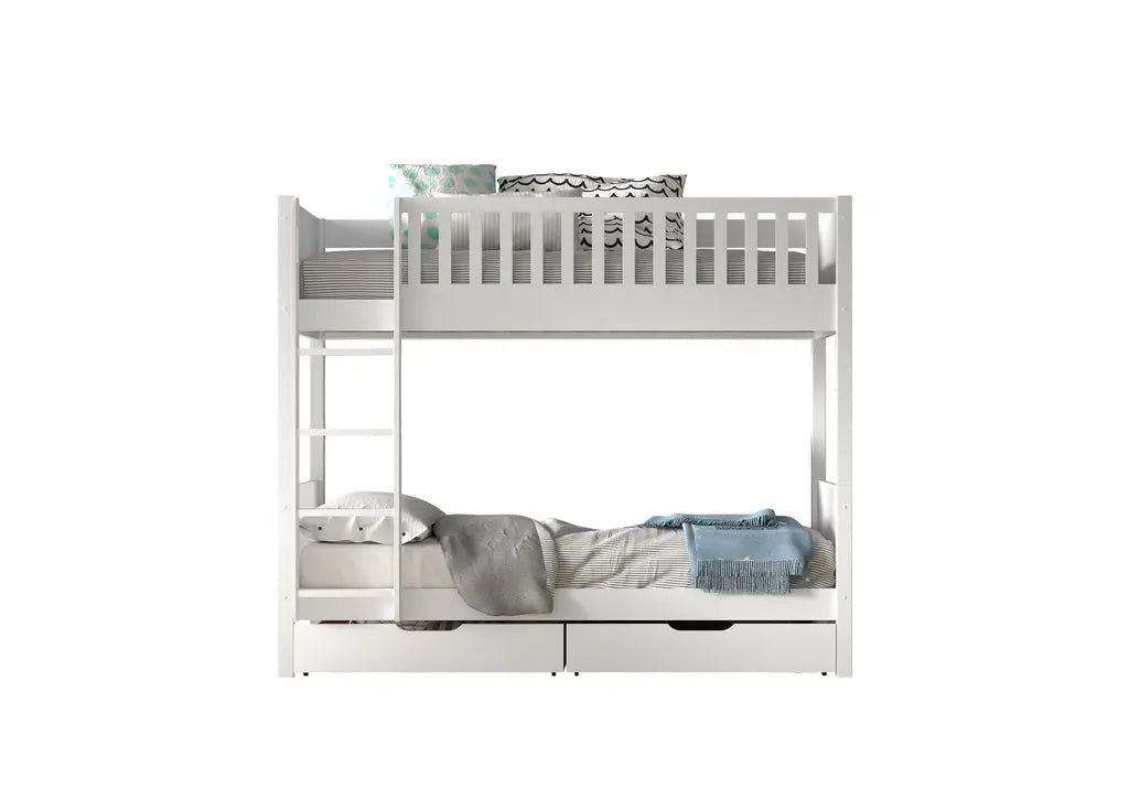 Lit Superposé Scott Avec Deux Tiroirs 90 X 200 Cm VIPACK