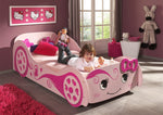 VIPACK - Lit Voiture LOVE LIT 90x200cm Rose Avec Matelas Assorti