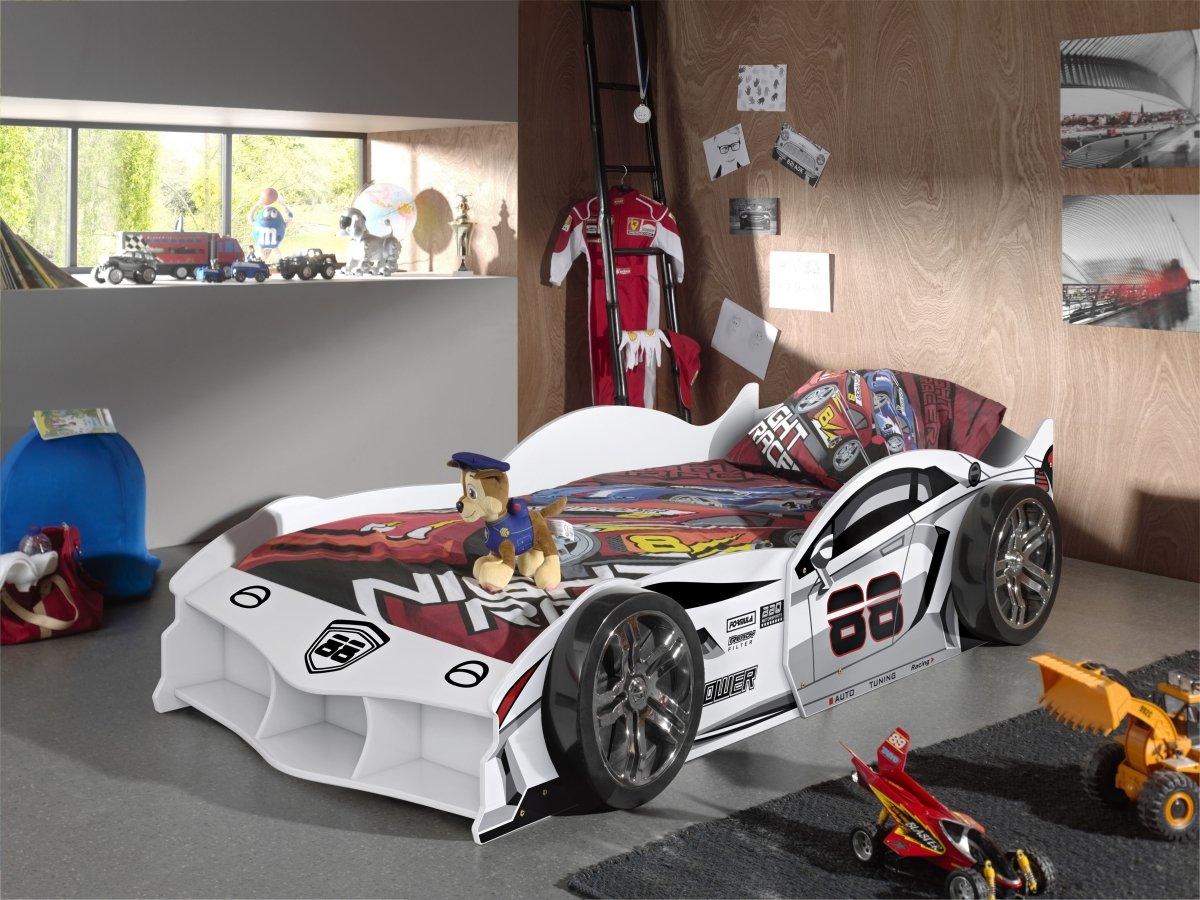 VIPACK - Lit Voiture Max 90 X 200cm Blanc