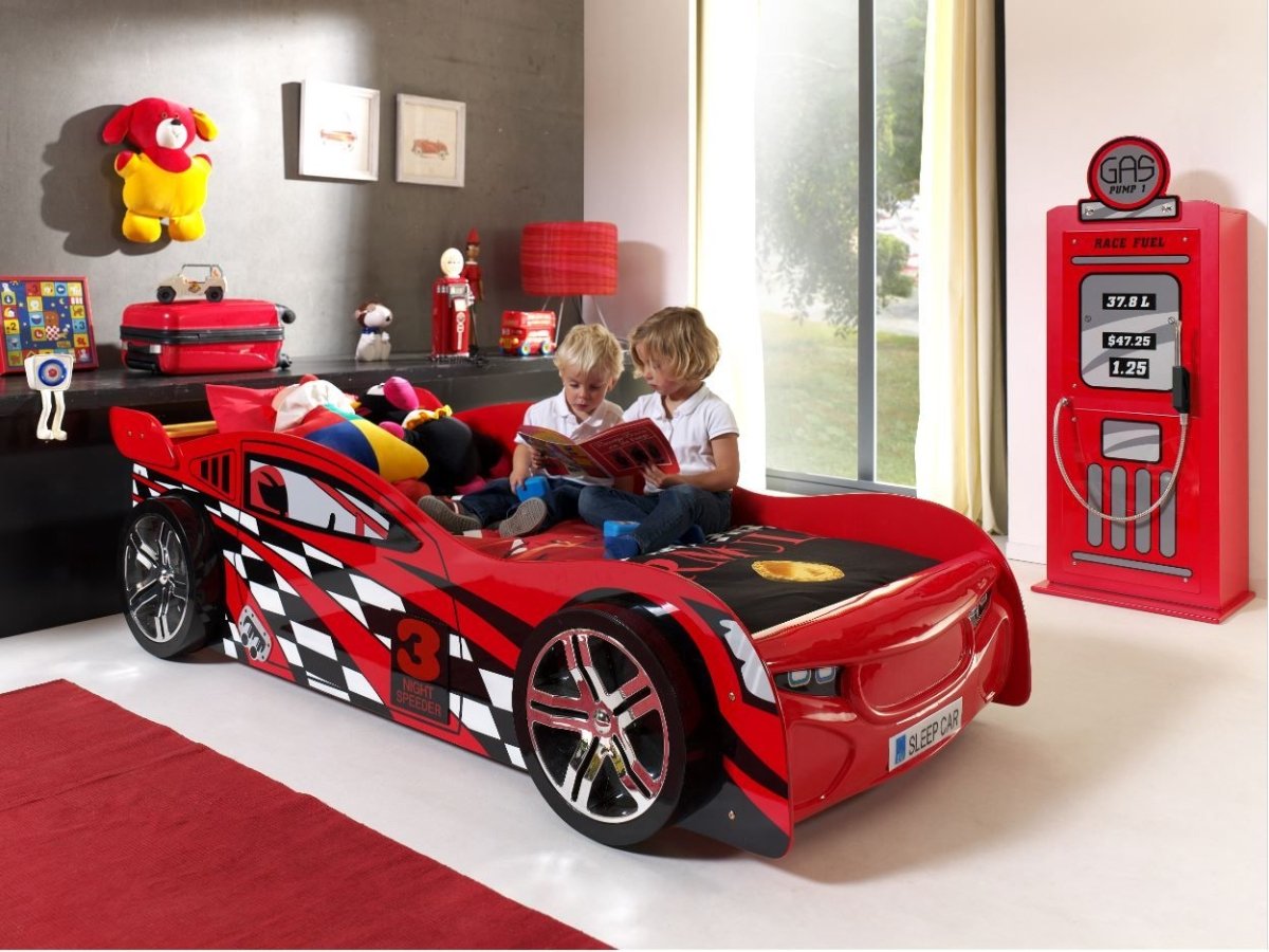 VIPACK - Lit Voiture NIGHT SPEEDER 90 X 200cm Rouge