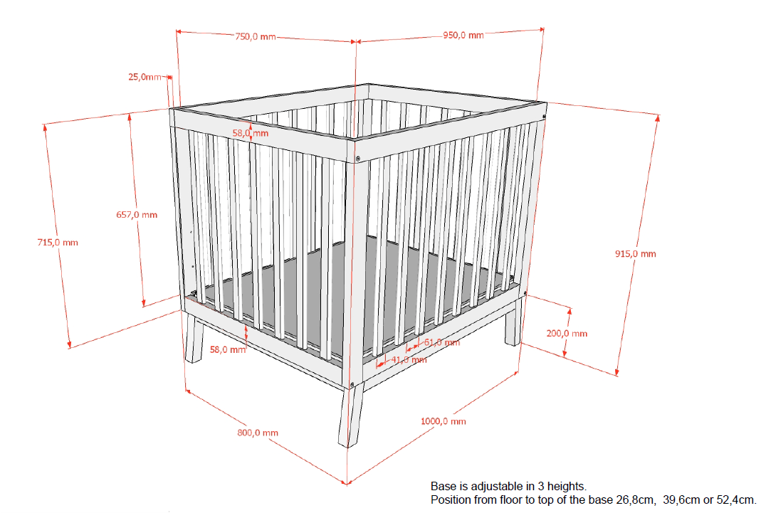 VIPACK-Parc Bébé Sezane – 95 x 75 Cm – Noyer