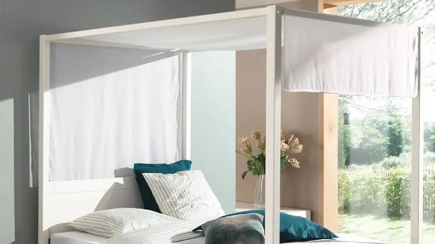 VIPACK - PINO Lit À Baldaquin 140 x 200 cm Blanc