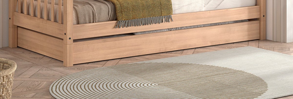 VIPACK-Tiroir De Lit Seda – 90 x 190 Cm – En Hêtre Naturel