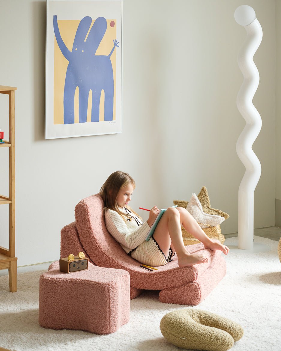 WIGIWAMA - Chaise Lune Molletonné - Rose Goyave