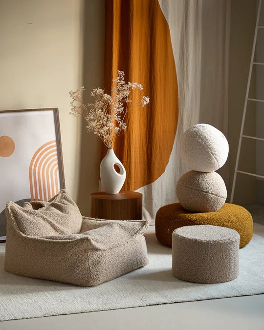 WIGIWAMA - Coussin Boule Molletonné - Biscuit