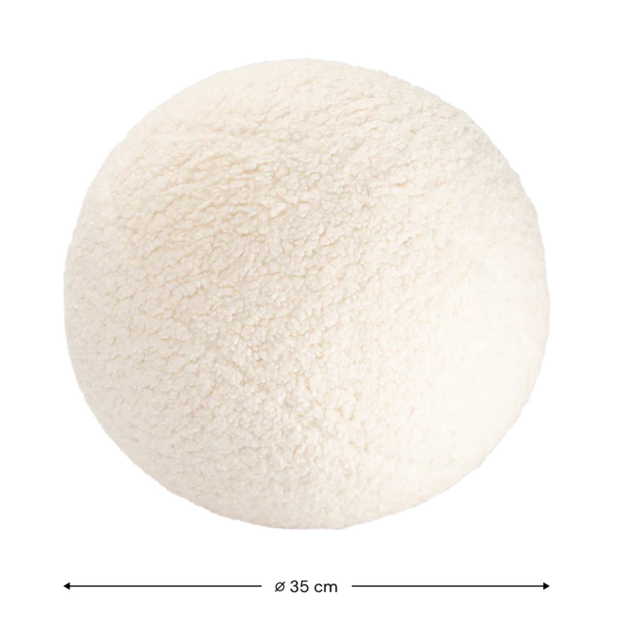 WIGIWAMA - Coussin Boule Molletonné - Blanc Crème