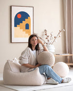 WIGIWAMA - Coussin Boule Molletonné - Blanc Crème