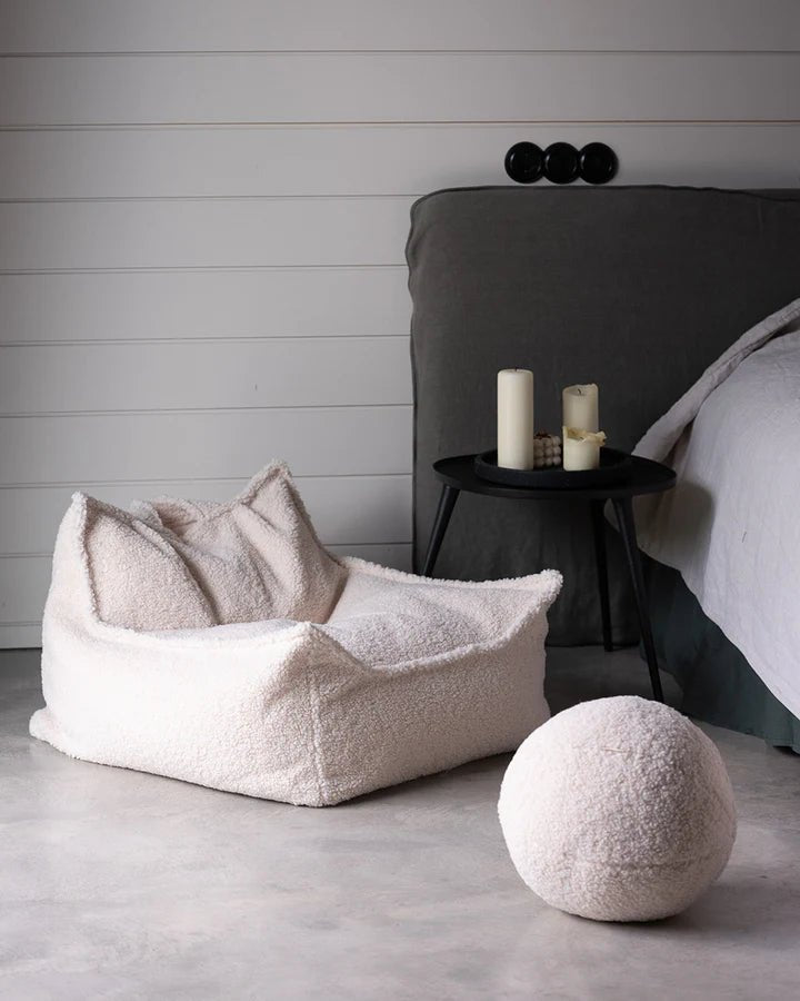 WIGIWAMA - Coussin Boule Molletonné - Blanc Crème