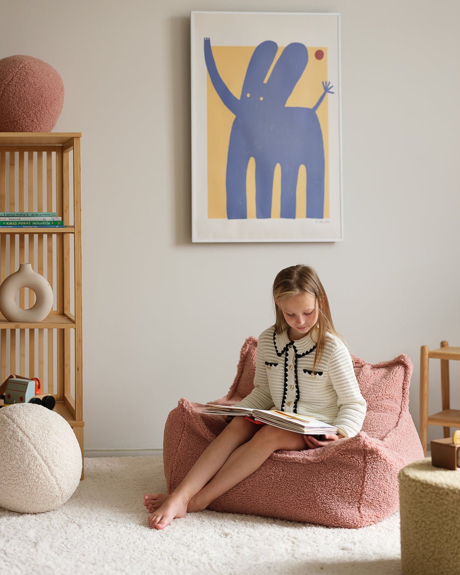 WIGIWAMA - Fauteuil Pouf Molletonné - Rose Goyave