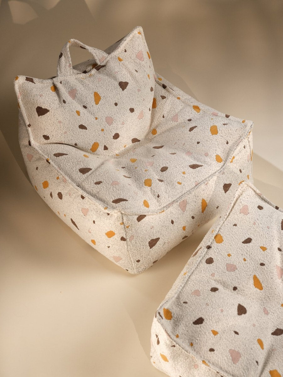 WIGIWAMA - Pouf Carré Terrazzo - Marbre