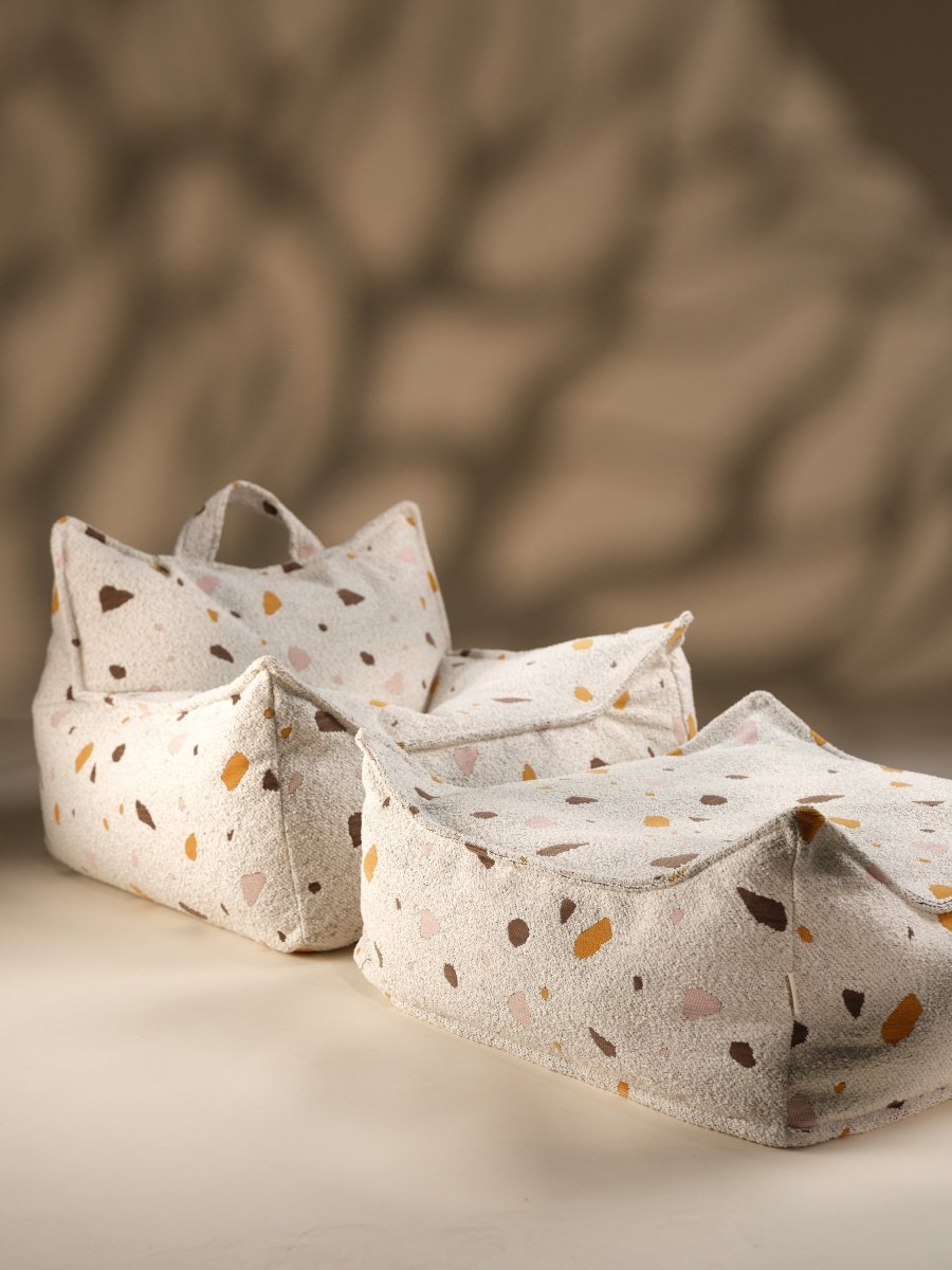 WIGIWAMA - Pouf Carré Terrazzo - Marbre