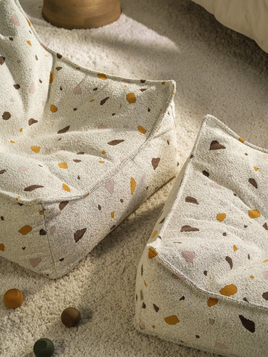 WIGIWAMA - Pouf Carré Terrazzo - Marbre