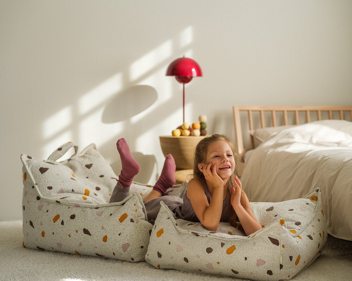 WIGIWAMA - Pouf Carré Terrazzo - Marbre