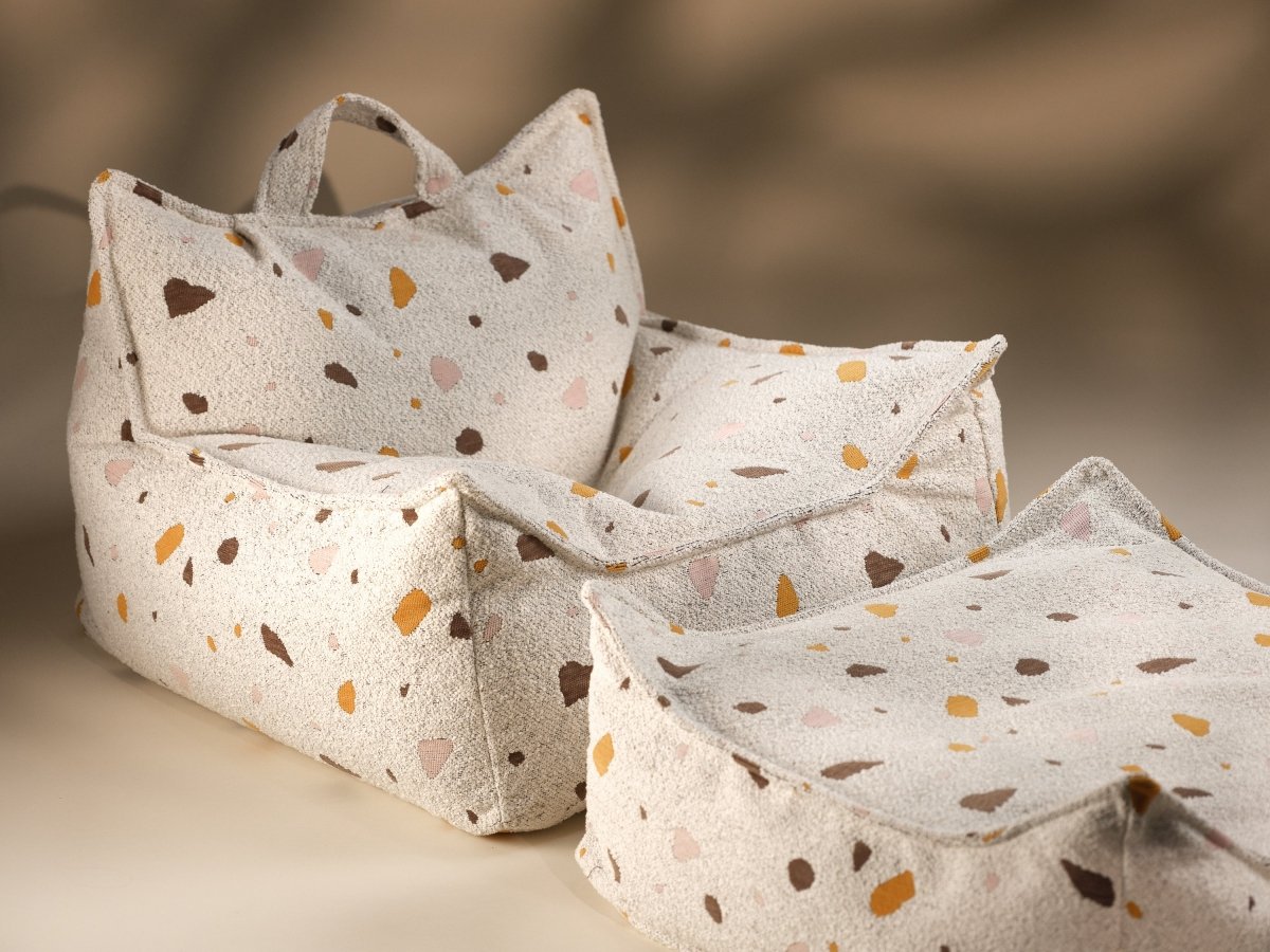 WIGIWAMA - Pouf Carré Terrazzo - Marbre