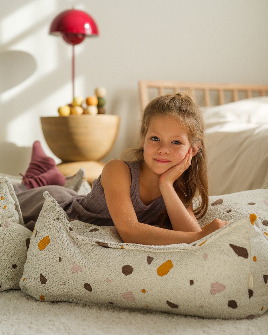 WIGIWAMA - Pouf Carré Terrazzo - Marbre