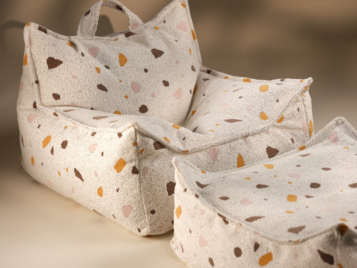 WIGIWAMA - Pouf Carré Terrazzo - Marbre