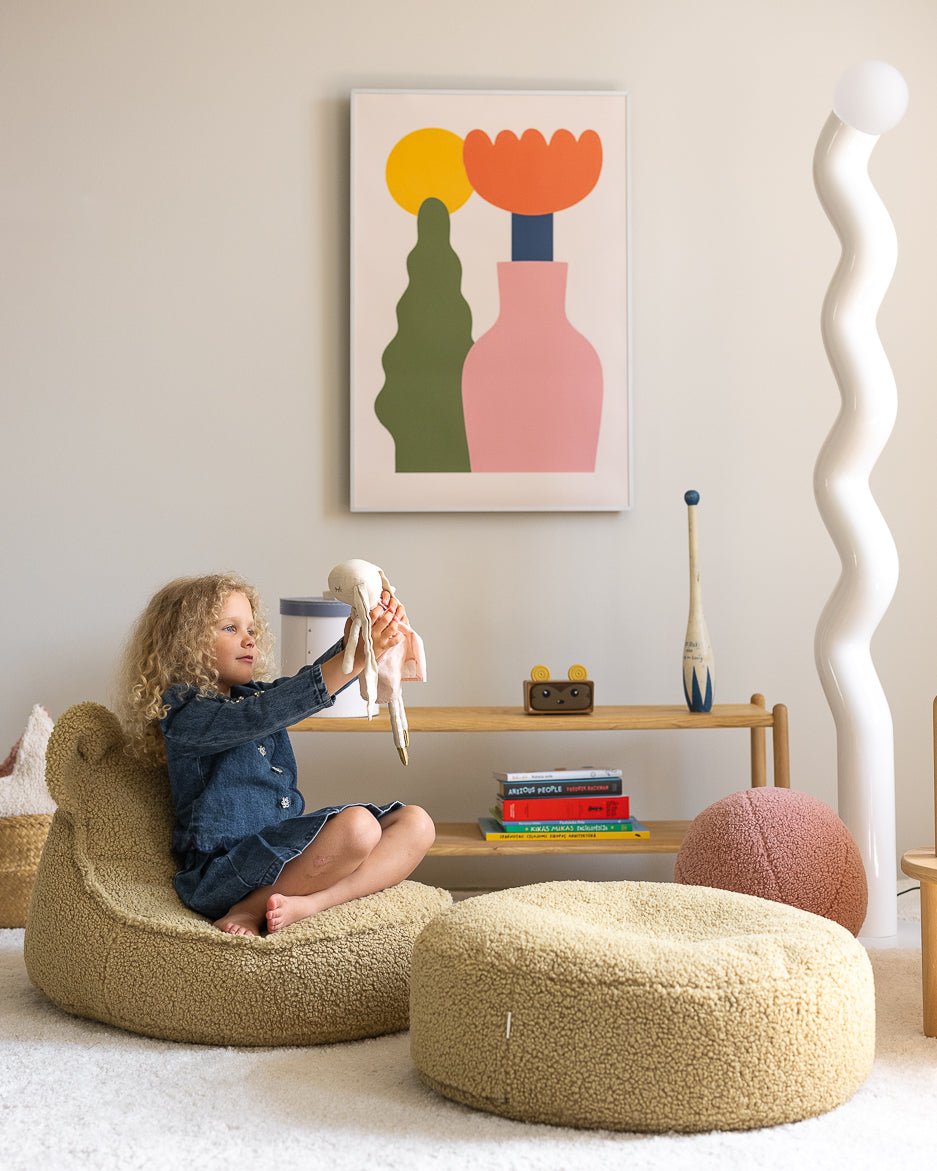 WIGIWAMA - Pouf Ours Molletonné - Matcha