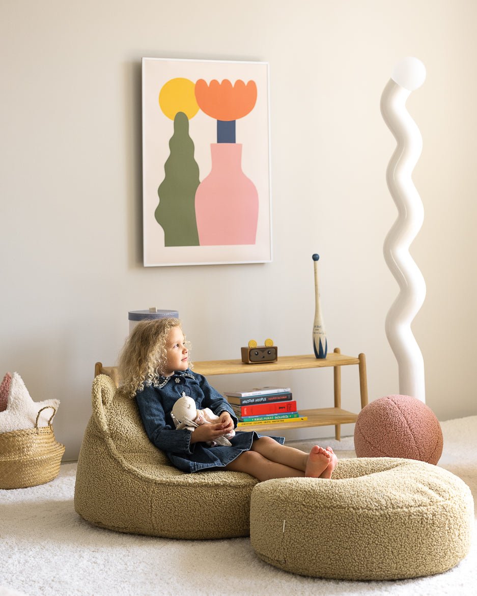 WIGIWAMA - Pouf Ours Molletonné - Matcha