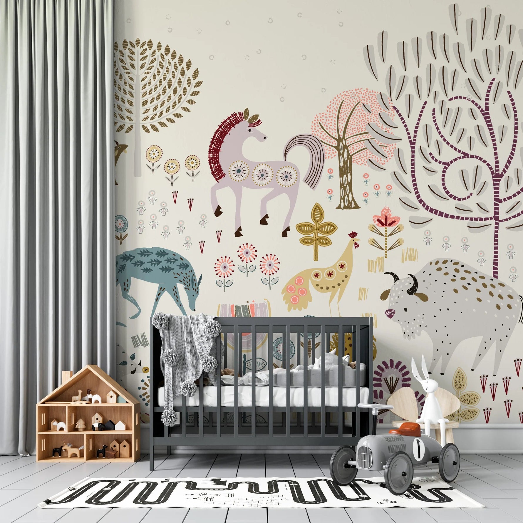 MUNKS & ME - Papier Peint Chambre Enfant Folklore Des Bois