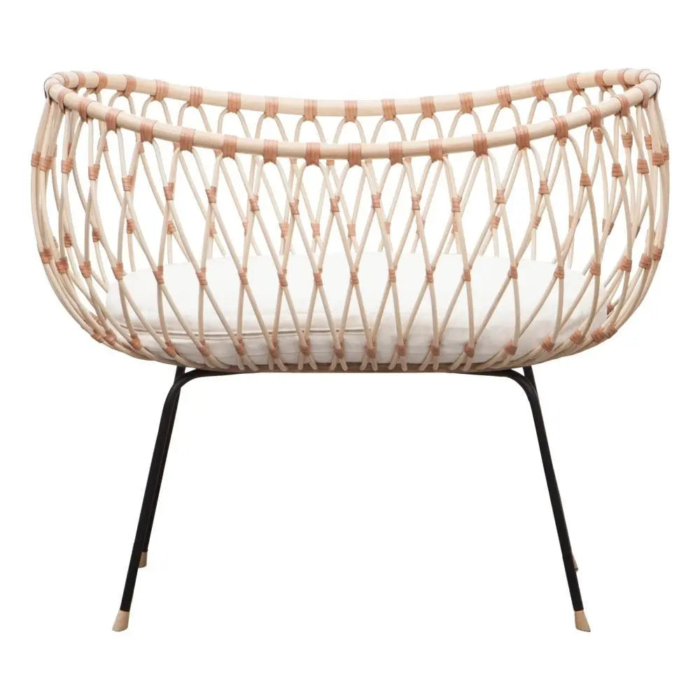 BERMBACH HANDCRAFTED - Lit Bébé Et Matelas En Rotin Emil