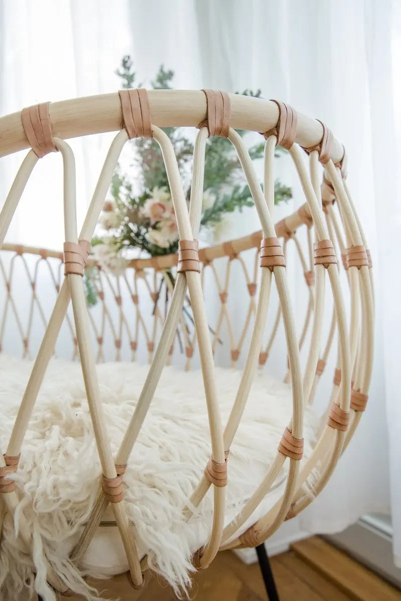 BERMBACH HANDCRAFTED - Lit Bébé Et Matelas En Rotin Emil