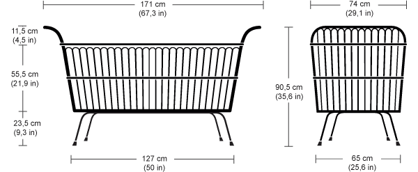 BERMBACH HANDCRAFTED - Lit Bébé Et Matelas En Rotin Frederick