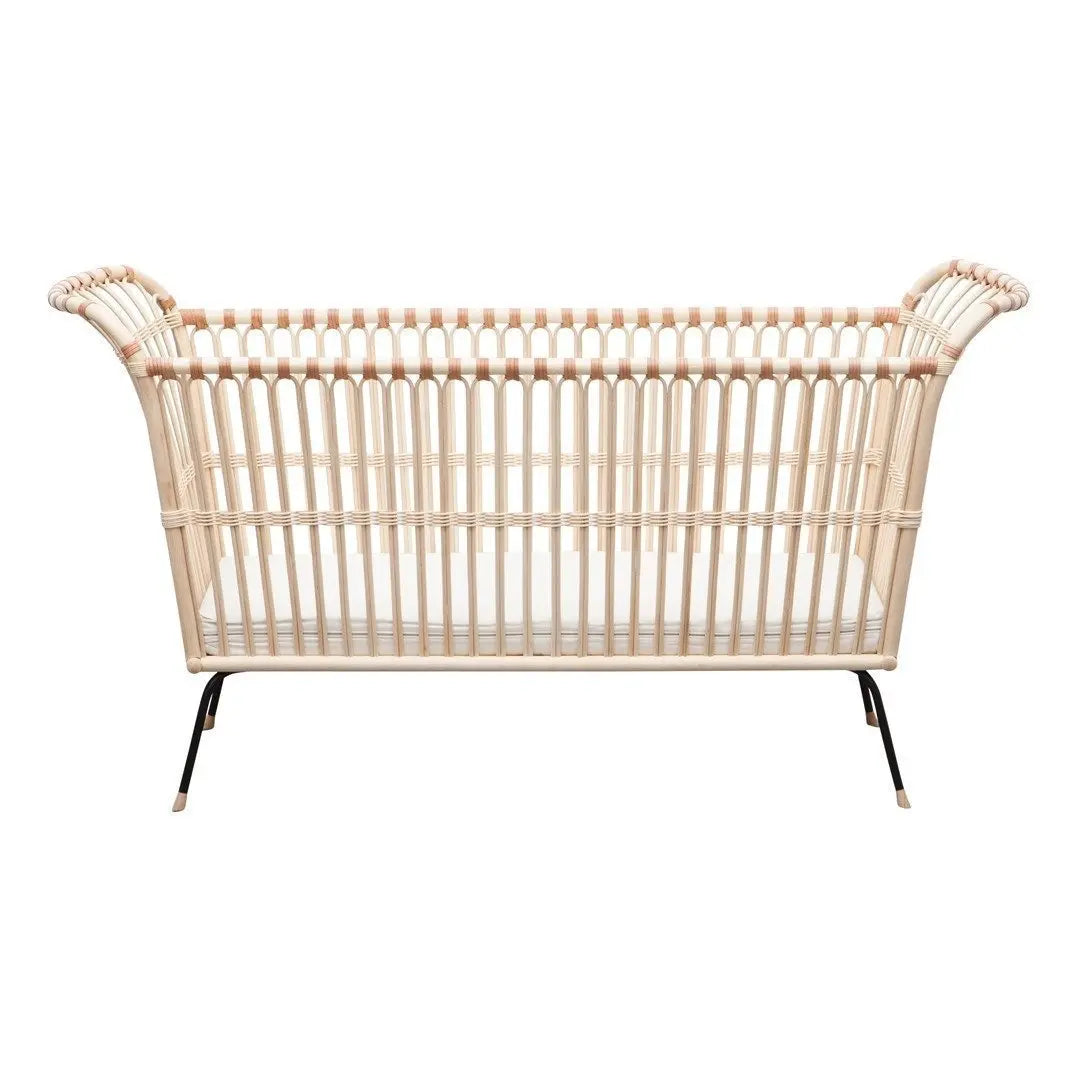 BERMBACH HANDCRAFTED - Lit Bébé Et Matelas En Rotin Frederick