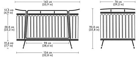 BERMBACH HANDCRAFTED - Lit Bébé Et Matelas Paul Rattan Evolutive