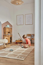 BLEUU - STUDIO - Tapis Enfant Bidules Beige 100 x 130 Cm