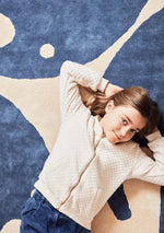 BLEUU - STUDIO - Tapis Enfant Elephant Marine 120 x 170 Cm