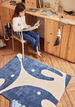 BLEUU - STUDIO - Tapis Enfant Elephant Marine 120 x 170 Cm