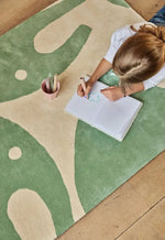 BLEUU - STUDIO - Tapis Enfant Elephant Vert 100 x 130 Cm