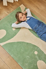 BLEUU - STUDIO - Tapis Enfant Elephant Vert 120 x 170 Cm