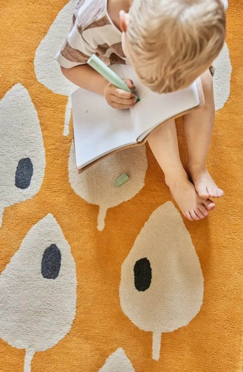 BLEUU - STUDIO - Tapis Enfant Forêt Abricot 120 x 170 Cm