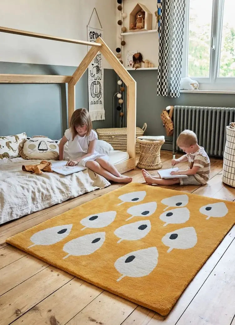 BLEUU - STUDIO - Tapis Enfant Forêt Abricot 120 x 170 Cm