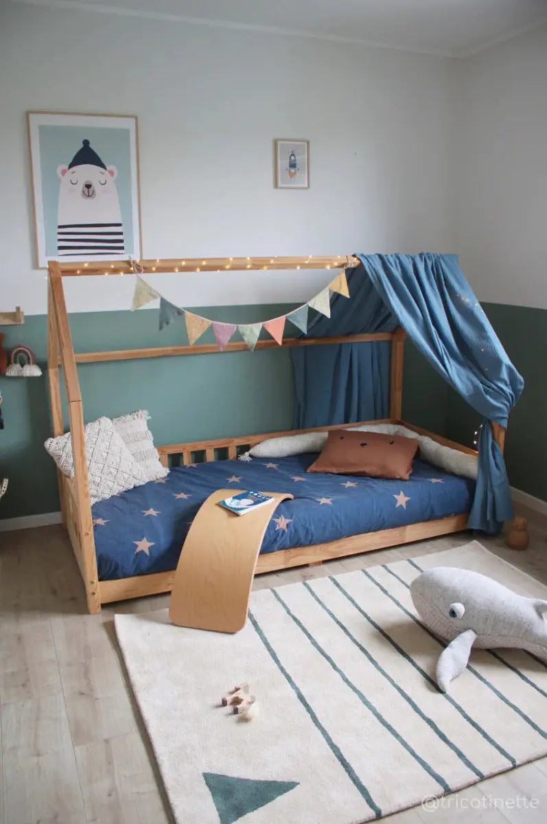 BLEUU - STUDIO - Tapis Enfant Marin Kaki 100 x 130 Cm